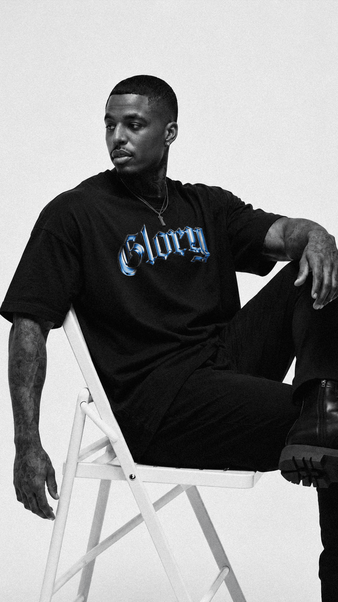 Glory Gothic Script T-Shirt | Old English Lettering, Black Tee, Adonai Reserve chapter one