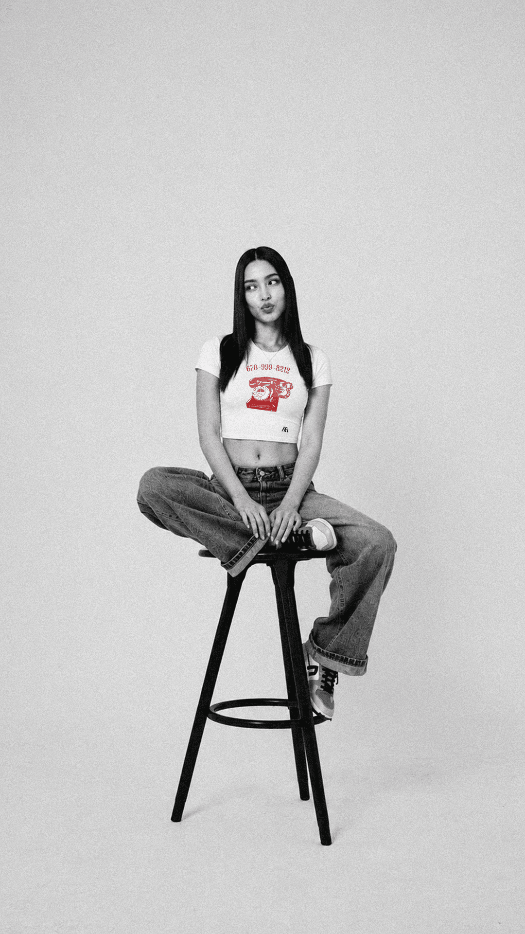 Retro Rotary Phone 678-999-8212 Tee | Vintage Telephone Graphic, Bone Cropped Tee, Adonai Reserve chapter one